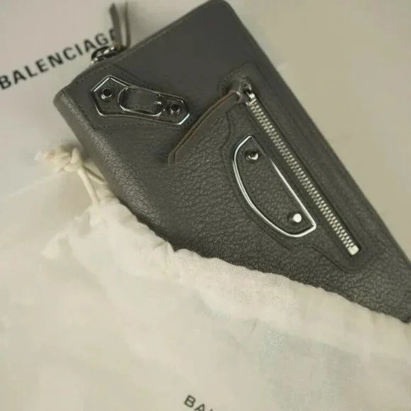 Balenciaga Grey Classic Metallic Edge Continental Zip Around Wallet - Picture 7 of 8